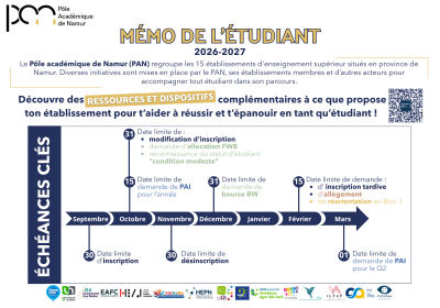 Mémo étudiants 2026-2027